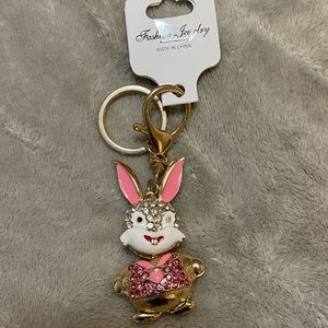Cute bunny keychain nwt